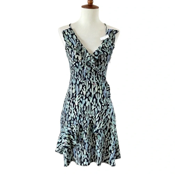 Ramy Brook Dress Halter Open Back Mini Dress Green Cactus Print Size XXS NWT - Picture 5 of 13